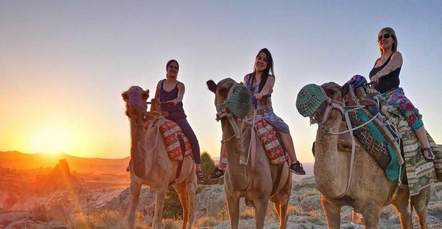 Camel ride in Cappadocia - Uchisar Castle area views, before you settle into the camel rhythm