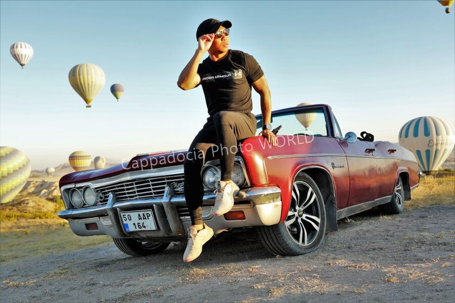 Cappadocia Photo Shoot with Classic Car and Flying Dress - Göreme photo stop: your first set of framed “Cappadocia” shots