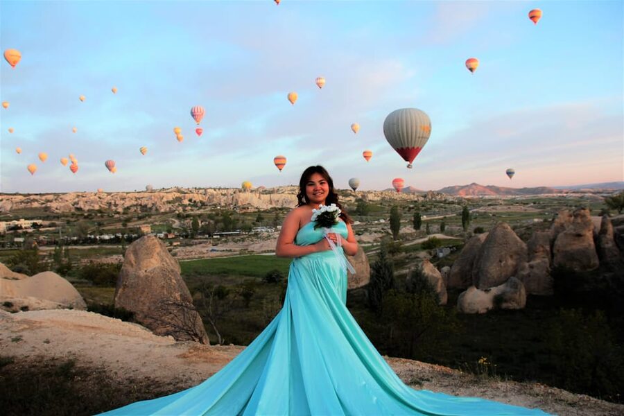 Cappadocia Photoshoot with Flying Dress - Sunrise timing, or sunset timing: light is the real co-star