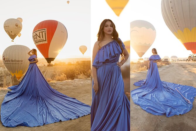 Cappadocia Photoshooting with Flying Dress - Balloon Takeoff Stop: Getting The Moment Right