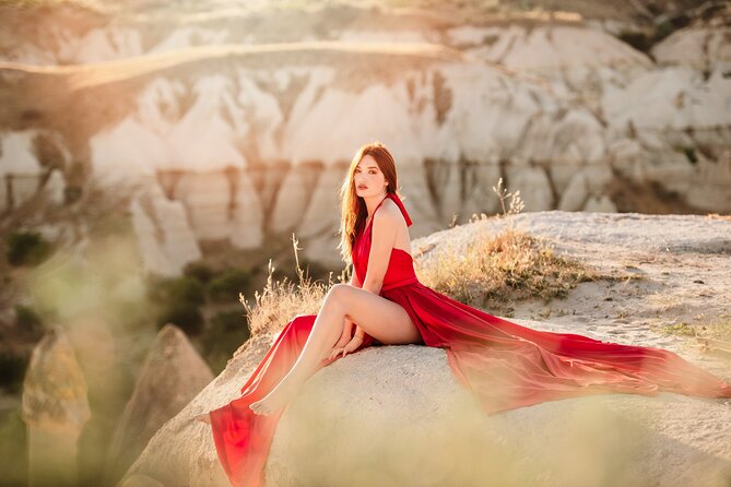 Cappadocia Private Flying Dress & Hot Air Balloon Photoshoot - Rose Valley and Love Valley: two stops, different photo moods