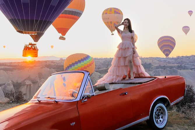 Cappadocia Private Photo Shoot with Flying Dress & Vintage Car - Vintage Car Photo Stops: Scenic Drives With Real Guidance
