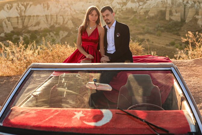 Cappadocia Private Photo Shoot with Flying Dress & Vintage Car - Flying Dress Portraits: Dramatic Results Without the Hassle