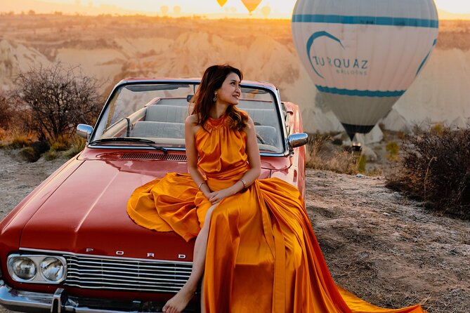 Cappadocia Private Photo Shoot with Flying Dress & Vintage Car - The Photo Deal: 150 to 200 Shots and a Clean Edit Set