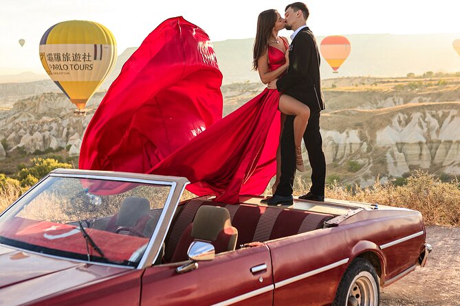 Cappadocia Private Photo Shoot with Flying Dress & Vintage Car - The Balloon Take-Off Stop: Coffee, Light Breakfast, and Getting Close