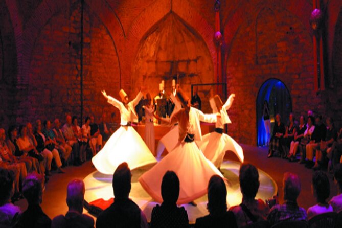 Dervish show in Cappadocia - Inside the performance: whirling head, five dervishes, and five musicians