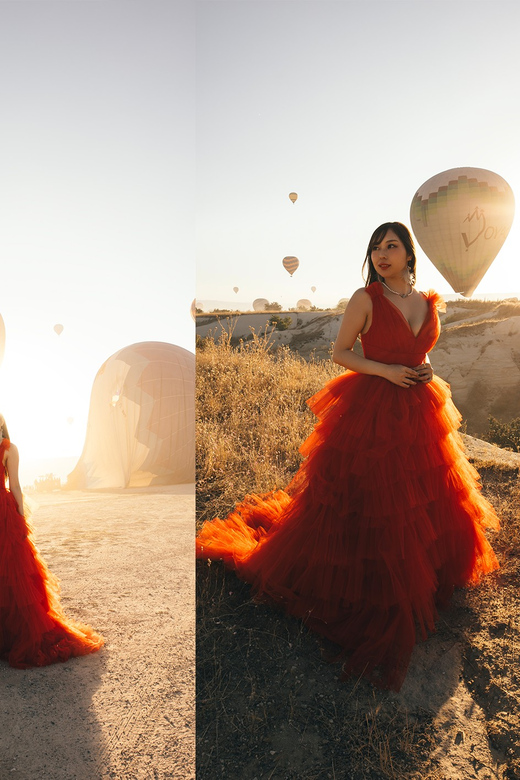 Göreme: Cappadocia Satin Flying Dress Rental - Picking a dress that looks great at sunrise and sunset